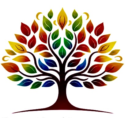 Turned Leaf Psychiatry rainbow tree emblem