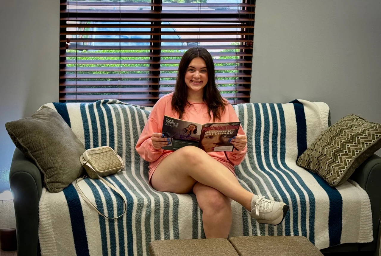 Comfortable clinic waiting area at Turned Leaf Psychiatry